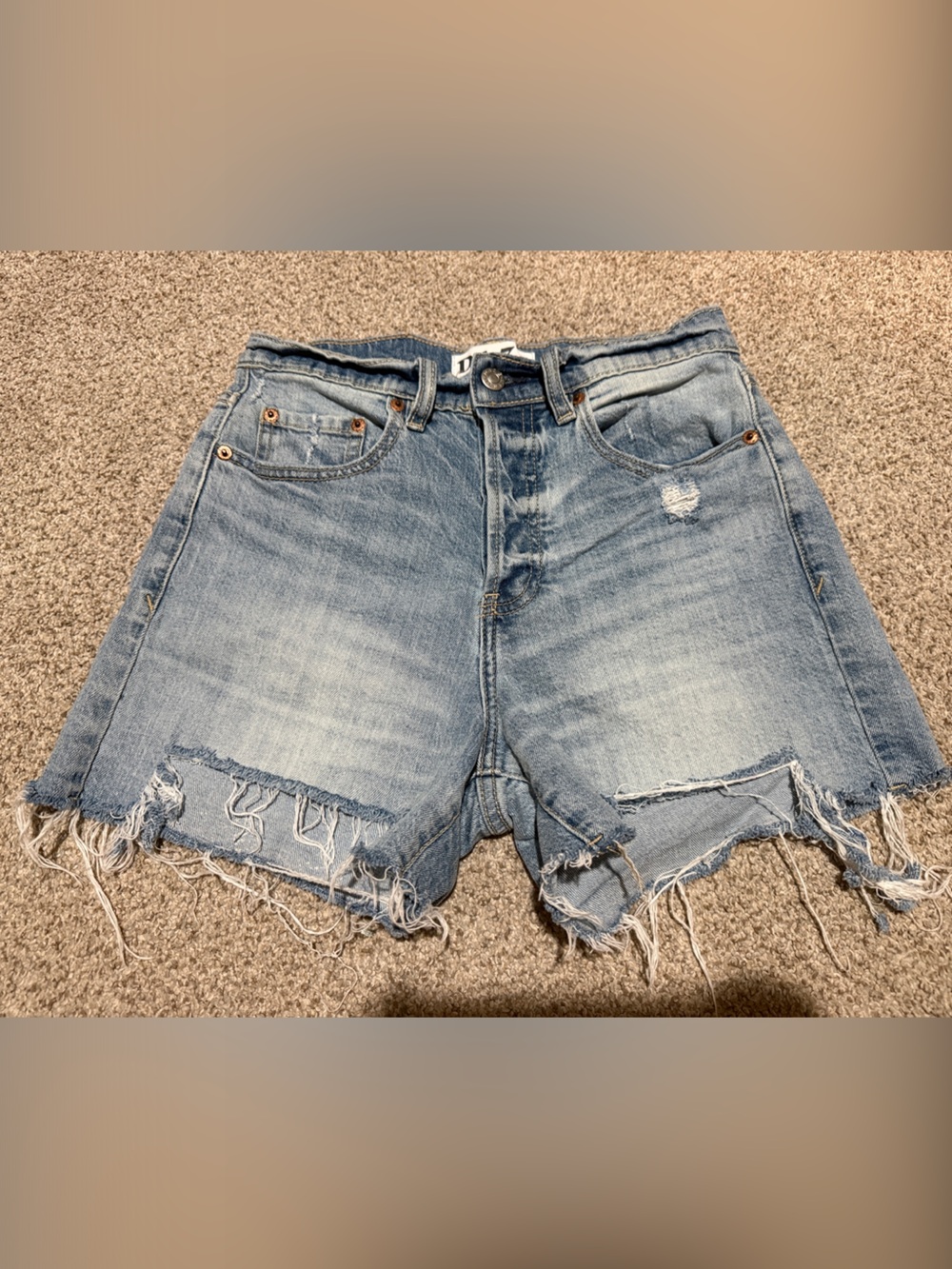 Light Wash Distressed Women's Jean Shorts